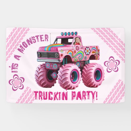 Es ist ein Monster Truckin' Party Custom Foto Banner (Horizontal)