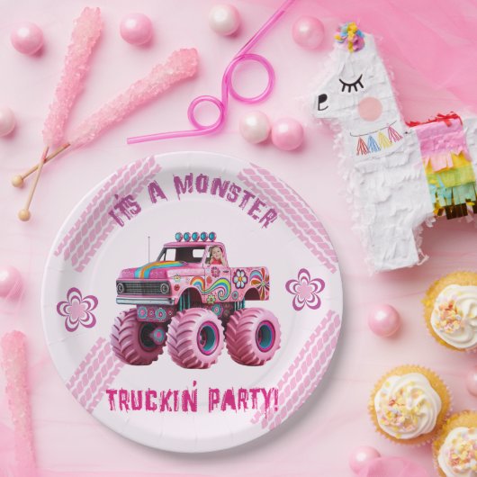 Es ist ein Monster Truckin' Party Custom Foto Pappteller (Party)