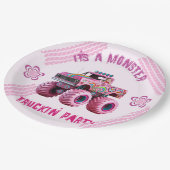 Es ist ein Monster Truckin' Party Custom Foto Pappteller (Schrägansicht)