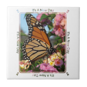 Es ist ein neuer Tag (Monarchschmetterling) Fliese