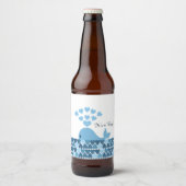 Es ist ein Niedlicher Blauwal und Herz Bierflaschenetikett (Vorderseite)