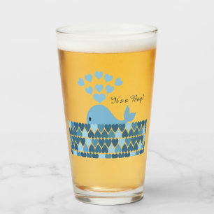 Es ist ein Niedlicher Blauwal und Herz Glas