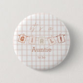Es ist ein Niedlicher Girl Gingham Notedry Auntie Button (Vorderseite)