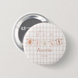 Es ist ein Niedlicher Girl Gingham Notedry Auntie  Button