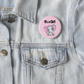 Es ist ein Niedlicher Girl Pink Baby Elephant Button (Beispiel)