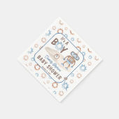 Es ist ein Niedlicher Junge blau | Greige Robot Ba Serviette (Ecke)