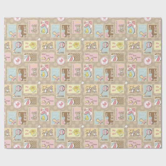 Es ist ein Niedlicher kleiner Bär für Mädchen Geschenkpapier (Flach)