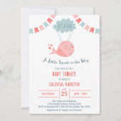 Es ist ein Niedlicher Rosatwal, der auf der Wolke Einladung (Vorderseite)