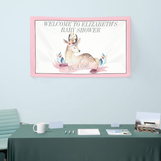 Es ist ein Niedliches Hirschbanner für Mädchen Banner (Messeveranstaltung)