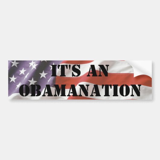 Es ist ein Obamanation Autoaufkleber (Vorne)