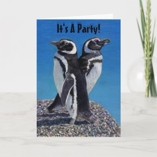 Es ist ein Party! Einladung von Pinguin (Vorderseite)