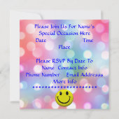 Es ist ein Party! Fan Happy Face Einladung (Rückseite)