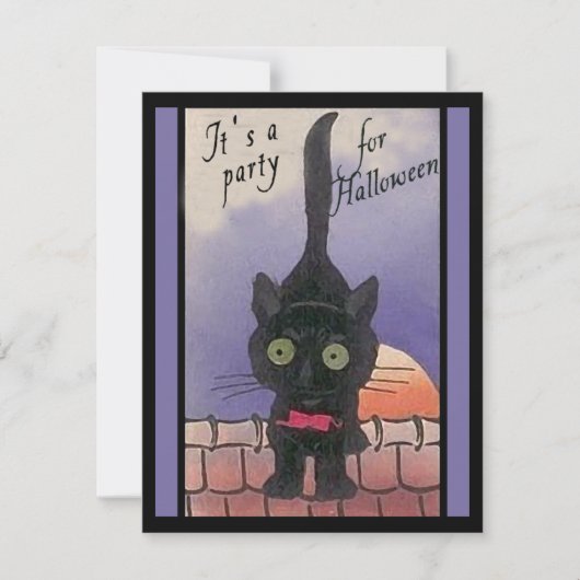 Es ist ein Party für Halloween Black Cat Einladung (Vorderseite)