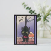 Es ist ein Party für Halloween Black Cat Einladung (Stehend Vorderseite)