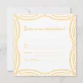 Es ist ein Party-Gelbbogen Einladung (Rückseite)