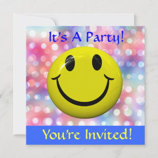 Es ist ein Party! Happy Face Einladung