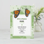 Es ist ein Party Orange Monarch Butterfliy Geburts Einladung (Stehend Vorderseite)