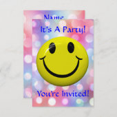 Es ist ein Party! Spaß, bunte Einladung (Vorne/Hinten)