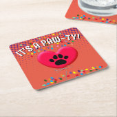 Es ist ein Party von Paw-Ty. Rechteckiger Pappuntersetzer (angewinkelt)