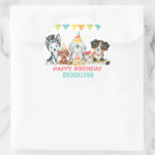 Es ist ein pawty Puppy Party Happy Birthday Runder Aufkleber (Tasche)