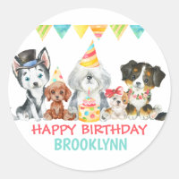 Es ist ein pawty Puppy Party Happy Birthday