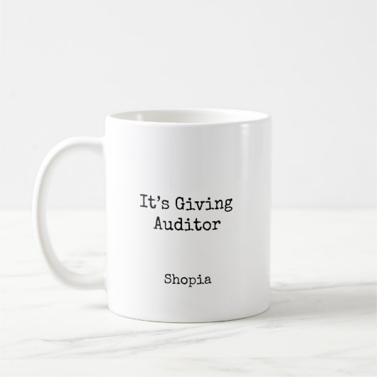 Es ist ein personalisierter Auditor-Artikel  Kaffeetasse (Links)