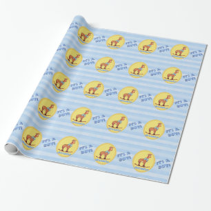 Es ist ein Personalisierter Junge Giraffe Geschenkpapier