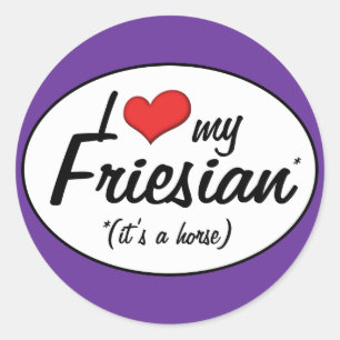 Es ist ein Pferd! I Liebe mein friesisches Rind Runder Aufkleber