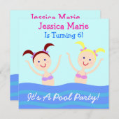 Es ist ein Pool-Party! Einladung (Vorne/Hinten)