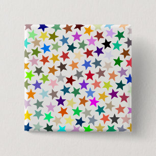 Es ist ein Rainbow-Party, mehrfarbiges Sternenmust Button