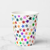 Es ist ein Rainbow-Party, mehrfarbiges Sternenmust Pappbecher (Vorderseite)