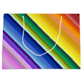 Es ist ein Rainbow-Party, mehrfarbiges Stripmuster Große Geschenktüte (Vorderseite)