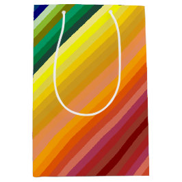 Es ist ein Rainbow-Party, mehrfarbiges Stripmuster Mittlere Geschenktüte