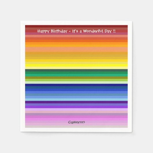 Es ist ein Rainbow-Party, mehrfarbiges Stripmuster Serviette (Vorderseite)