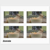 Es ist ein rechteckiger Aufkleber für Hunde (Blatt)