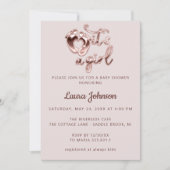 Es ist ein Rose-Script für Mädchen-Babydusche nach Einladung (Vorderseite)