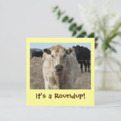 Es ist ein Roundup! Rinder-Drive-Celebration Einladung (Stehend Vorderseite)