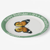 Es ist ein Schlichtes Tiger/African Queen Butterfl Pappteller (Schrägansicht)