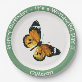 Es ist ein Schlichtes Tiger/African Queen Butterfl Pappteller