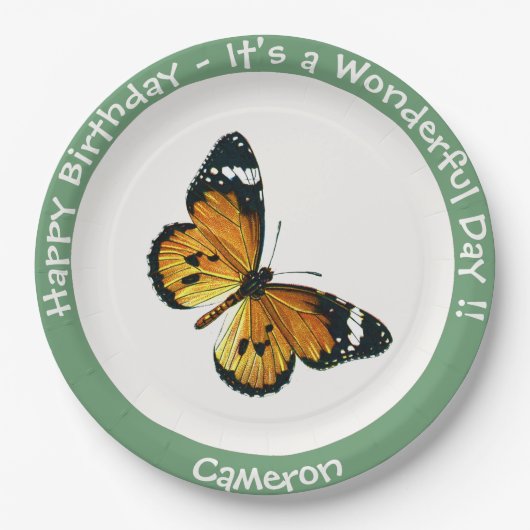 Es ist ein Schlichtes Tiger/African Queen Butterfl Pappteller (Vorderseite)