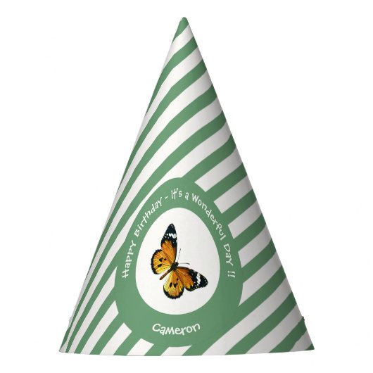 Es ist ein Schlichtes Tiger/African Queen Butterfl Partyhütchen (Vorderseite)