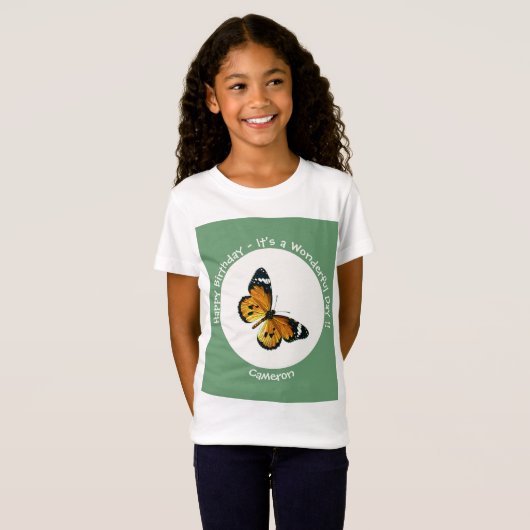 Es ist ein Schlichtes Tiger/African Queen Butterfl T-Shirt (Vorne ganz)
