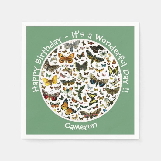 Es ist ein Schmetterling Geburtstag, Sammelstücke  Serviette (Vorderseite)