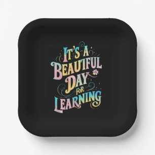 Es ist ein schöner Tag zum Lernen Zurück zur Schul Pappteller