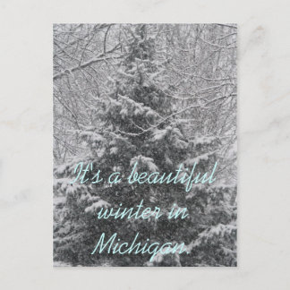 Es ist ein schöner Winter in Michigan Postkarte