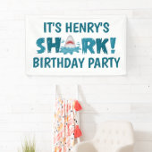 Es ist ein SHARK Kid Birthday Party Banner (Insitu)