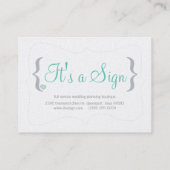 Es ist ein "Sign Business Cards" Visitenkarte (Rückseite)