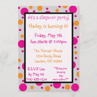 Es ist ein Sleepover-Party! , Hai… Einladung