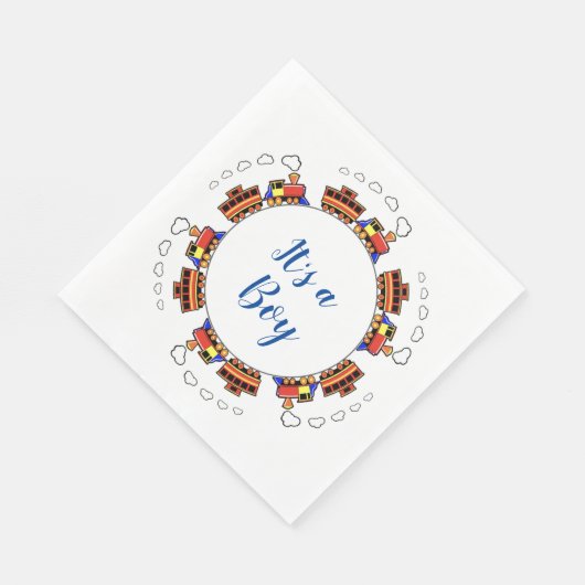 Es ist ein Spielzeugzug Serviette (Ecke)