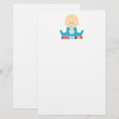 Es ist ein stationärer Junge Briefpapier (Vorne/Hinten)
